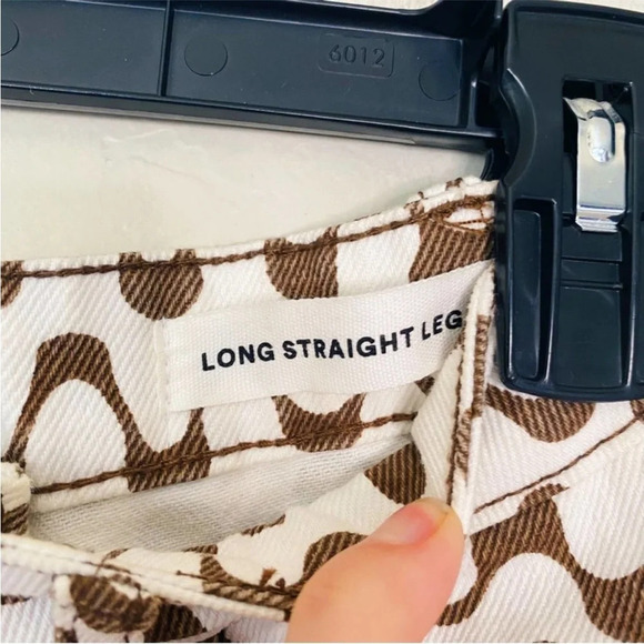 Cotton On High Rise Super Stretch Straight Leg Wavy Geometric Printed Jeans sz 4 - Picture 7 of 11